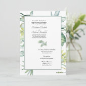 Invitation Simplement Élégant Mariage Tropical Palmier Sage (Debout devant)