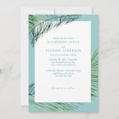 Invitation Simplement Élégant Turquoise Palmier Tropical Mari (Devant)