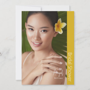 Invitation Simplement Elle Photo de Mariée Moderne Jaune Baby