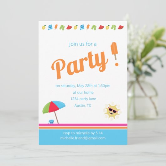 Invitation Simplement été (Debout devant)