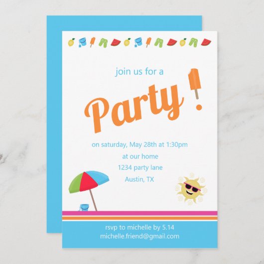 Invitation Simplement été (Devant / Derrière)