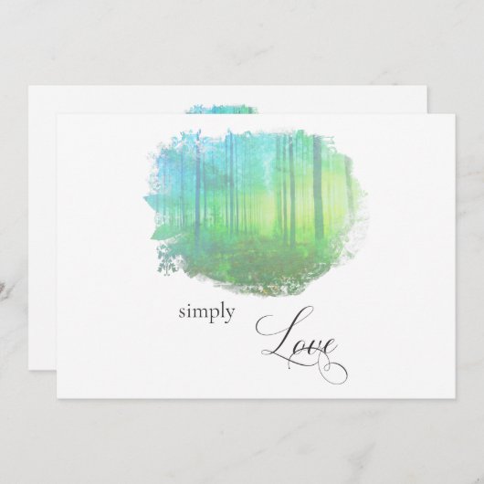 Invitation "SIMPLEMENT LOVE Woods Rustic Forest Mariage (Devant / Derrière)