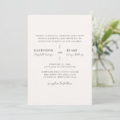 Invitation Simplement Mariage Moderne Champagne Clair (Debout devant)
