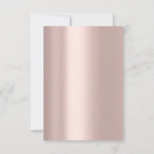 Invitation Simplement Rose Gold Blush Bridal Sweet 16ème (Dos)