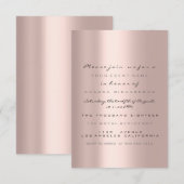 Invitation Simplement Rose Gold Blush Bridal Sweet 16ème (Devant / Derrière)