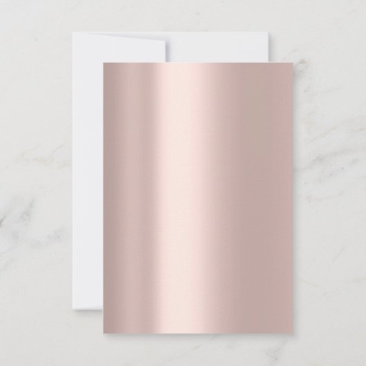 Invitation Simplement Rose Gold Blush Mariage 16 ans (Dos)