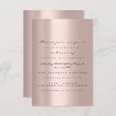 Invitation Simplement Rose Gold Blush Mariage 16 ans (Devant / Derrière)
