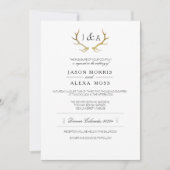 Invitation Simplement Russe Antler Or | Mariage élégant (Devant)