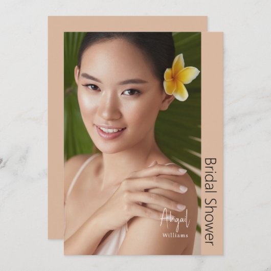 Invitation Simplement Sa Photo Mariée Moderne Fête des mariée (Devant / Derrière)