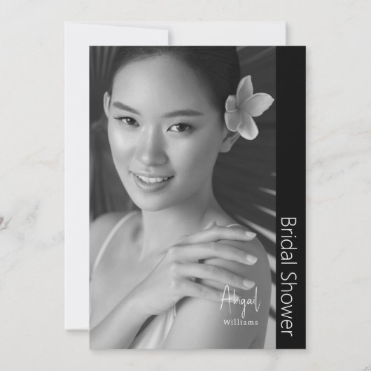Invitation Simplement Son Mariée Moderne B/W Fête des mariées (Devant)