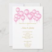 INVITATION SIMPLES BALLONS ROSES BLANCS MARIAGE (Devant)