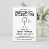 Invitation Simples bâtonnets noirs et blancs Diplôme préscola (Debout devant)