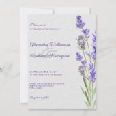 Invitation Simples Brins de Lavande sur un Mariage Gris Clair (Devant)