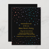 Invitation Simples Etoiles Arc-en-Ciel fête du Nouvel An (Devant / Derrière)