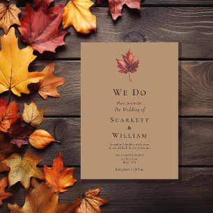 Invitation Simples Feuilles de automne Terracotta Nous faison