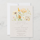 Invitation Simples Fleurs Sauvages Botanique Mariage (Devant)
