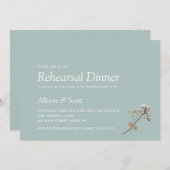 Invitation Simples Pressions À Main Minimale Dîner De Répétit (Devant / Derrière)