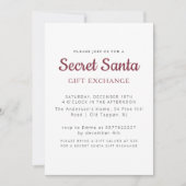 Invitation Simples secrets de Noël Père Noël (Devant)