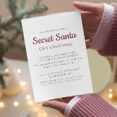 Invitation Simples secrets de Noël Père Noël