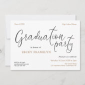 Invitation Simples Typographie informelle Gold Graduation Par (Devant)