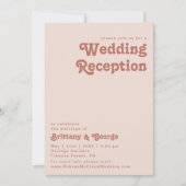 Invitation Simples vibrations rétro | Réception de mariage ro (Devant)