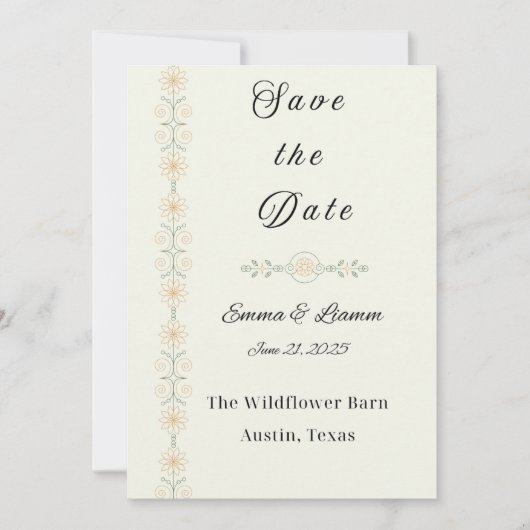 Invitation Simplicité Cœur Enregistrer la date (Devant)