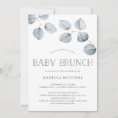 Invitation Simplicité de l'eucalyptus | Brunch pour bébé (Devant)