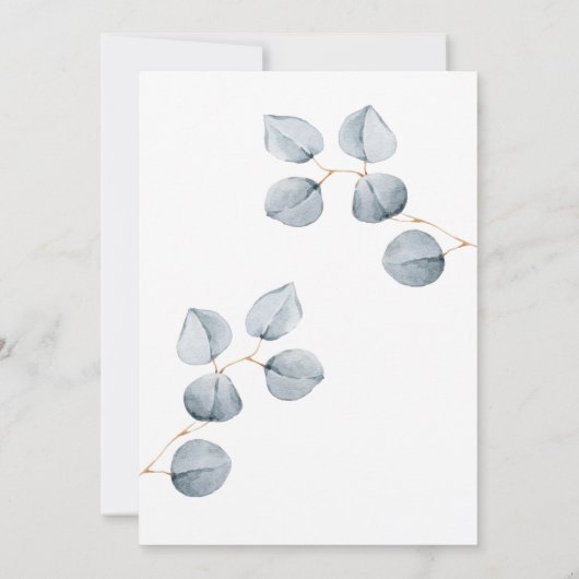 Invitation Simplicité de l'eucalyptus | Brunch pour bébé (Dos)