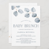 Invitation Simplicité de l'eucalyptus | Brunch pour bébé (Devant / Derrière)