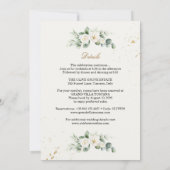 Invitation Simplicité de l'eucalyptus, verdure et or, mariage (Dos)