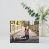 Invitation Simplicité de typographie de script Photo Graduati (Debout devant)
