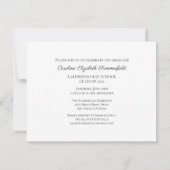 Invitation Simplicité de typographie de script Photo Graduati (Dos)