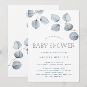 Invitation Simplicité d'Eucalyptus Baby shower