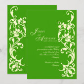 Invitation Simplicité Élégante en Émeraude et Crème DIY (Devant / Derrière)