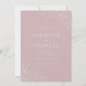 Invitation Simplicité Florale 1 Clair de Lune Mariage Minimal (Devant)