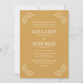 Invitation Simplicité Florale 2 Jaune Ochre Mariage (Devant)