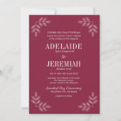 Invitation Simplicité Florale 2 Mariage Claret (Devant)