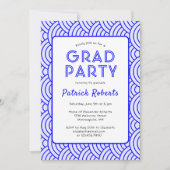 Invitation Simplicité moderne Blue Graduation Party (Devant)