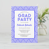 Invitation Simplicité moderne Blue Graduation Party (Debout devant)