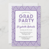 Invitation Simplicité moderne foncé violet fête de graduation (Devant)