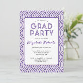 Invitation Simplicité moderne foncé violet fête de graduation (Debout devant)