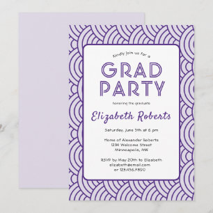 Invitation Simplicité moderne foncé violet fête de graduation