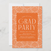 Invitation Simplicité moderne Orange Photo Graduation Party (Dos)