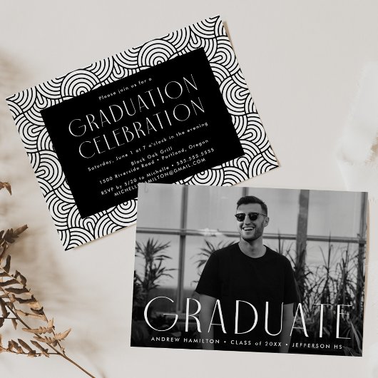 Invitation Simplicité moderne Photo Graduation Party