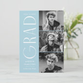 Invitation Simplicité moderne Sky Blue Photo Graduation Party (Debout devant)