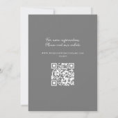 Invitation Simplicité | Monogramme minimaliste Mariage gris (Dos)