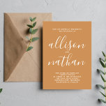 Invitation Simplicité réelle 1 Apricot Mariage minimal<br><div class="desc">Cette faire-part de mariage simple et magnifique est parfaite pour le minimaliste en nous tous ! Veuillez me contacter si vous désirez de l'aide pour customiser la partie texte de ce faire-part de mariage.</div>