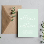 Invitation Simplicité réelle 1 Monnaie de 1 Script Mariage mi<br><div class="desc">Cette faire-part de mariage simple et magnifique est parfaite pour le minimaliste en nous tous ! Veuillez me contacter si vous désirez de l'aide pour customiser la partie texte de ce faire-part de mariage.</div>