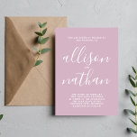 Invitation Simplicité réelle 1 Wisteria Script Mariage minima<br><div class="desc">Cette faire-part de mariage simple et magnifique est parfaite pour le minimaliste en nous tous ! Veuillez me contacter si vous désirez de l'aide pour customiser la partie texte de ce faire-part de mariage.</div>