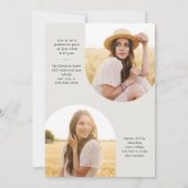 Invitation Simplicité Script Boho Arch Photo Graduation (Dos)